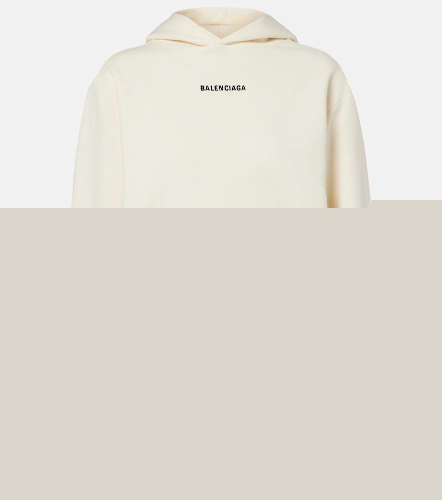 balenciaga logo cotton fleece hoodie