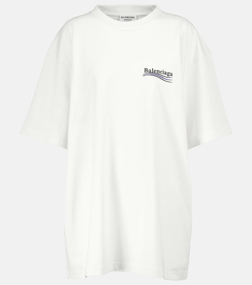 balenciaga logo cotton t-shirt