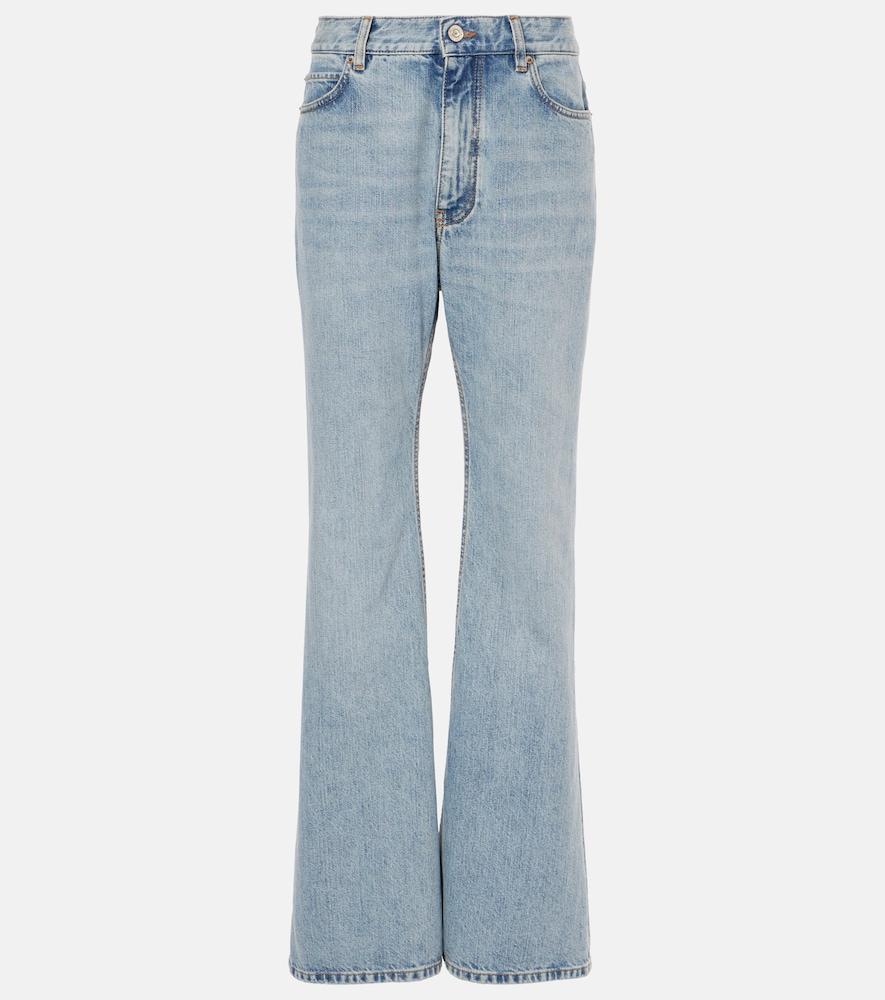 balenciaga mid-rise flared jeans