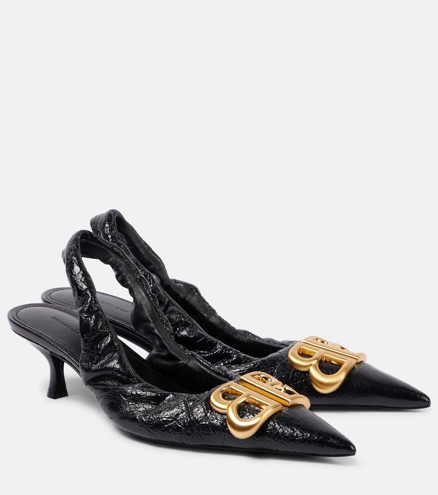 balenciaga monaco leather slingback pumps