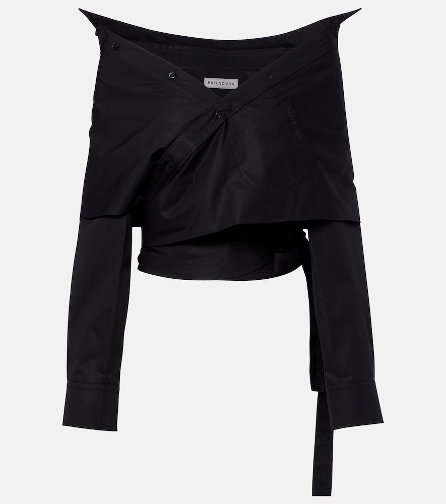 balenciaga off-shoulder cotton top
