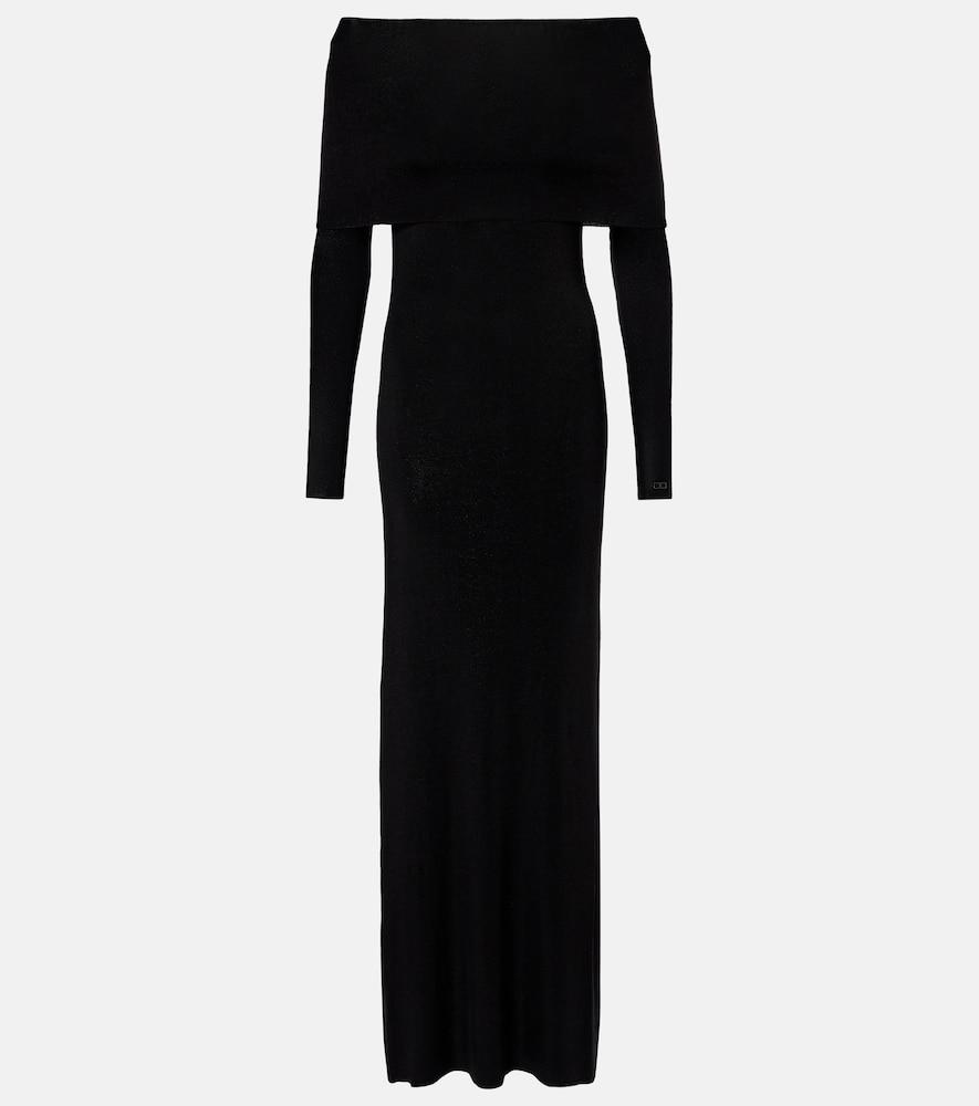 balenciaga off-shoulder maxi dress