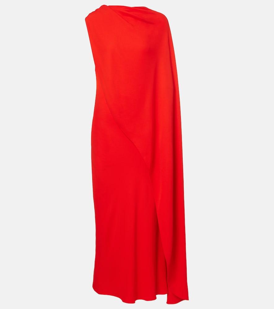 balenciaga open-back caped silk and wool crêpe gown
