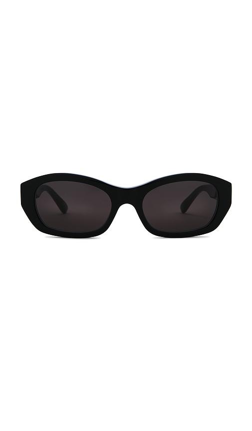 balenciaga oval sunglasses in black.