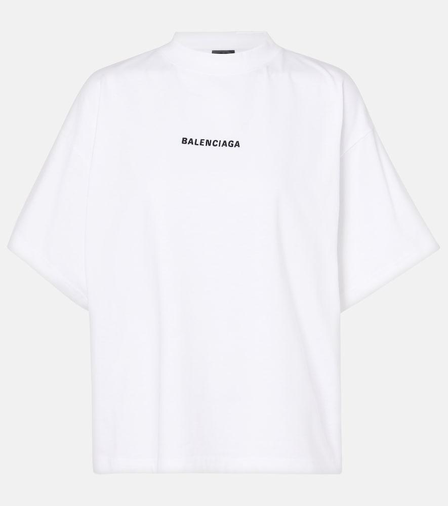 balenciaga printed cotton jersey t-shirt