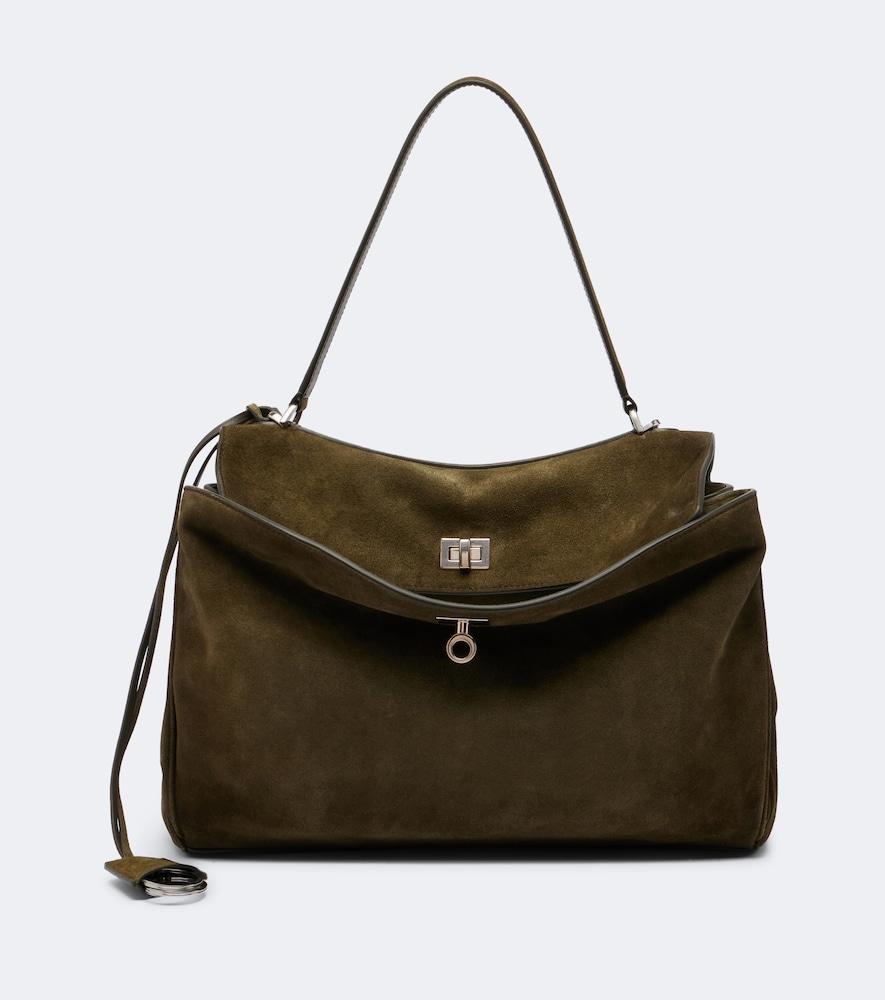 balenciaga rodeo medium suede shoulder bag