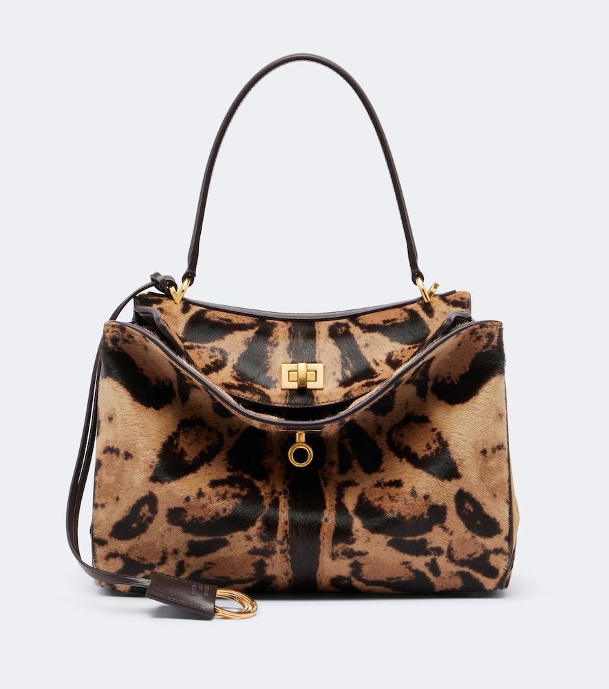 balenciaga rodeo small calf hair top-handle bag
