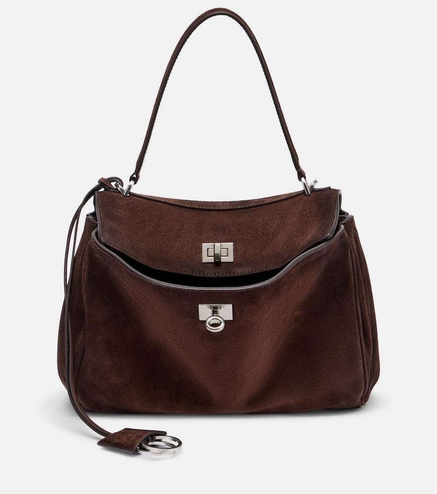 balenciaga rodeo small suede top-handle bag