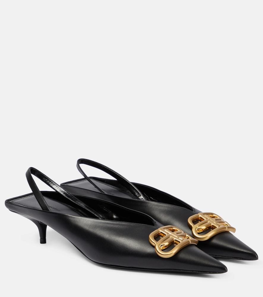 balenciaga square knife bb slingback mules