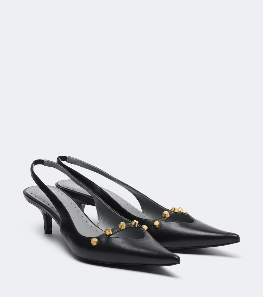 balenciaga studded leather slingback pumps