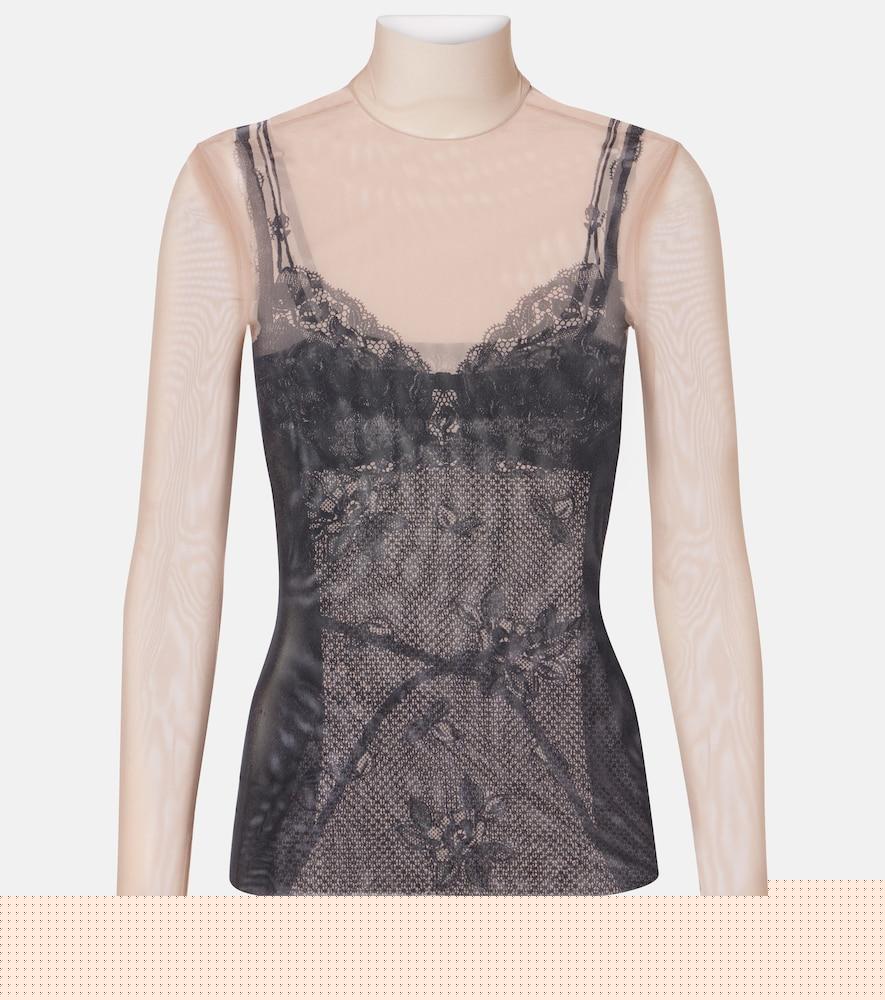balenciaga trompe l'ail lace top