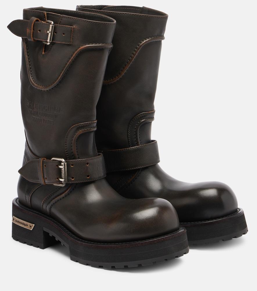 balenciaga venom debossed leather boots
