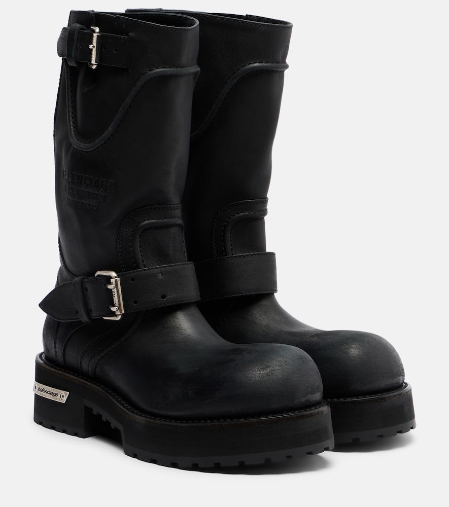 balenciaga venom leather combat boots
