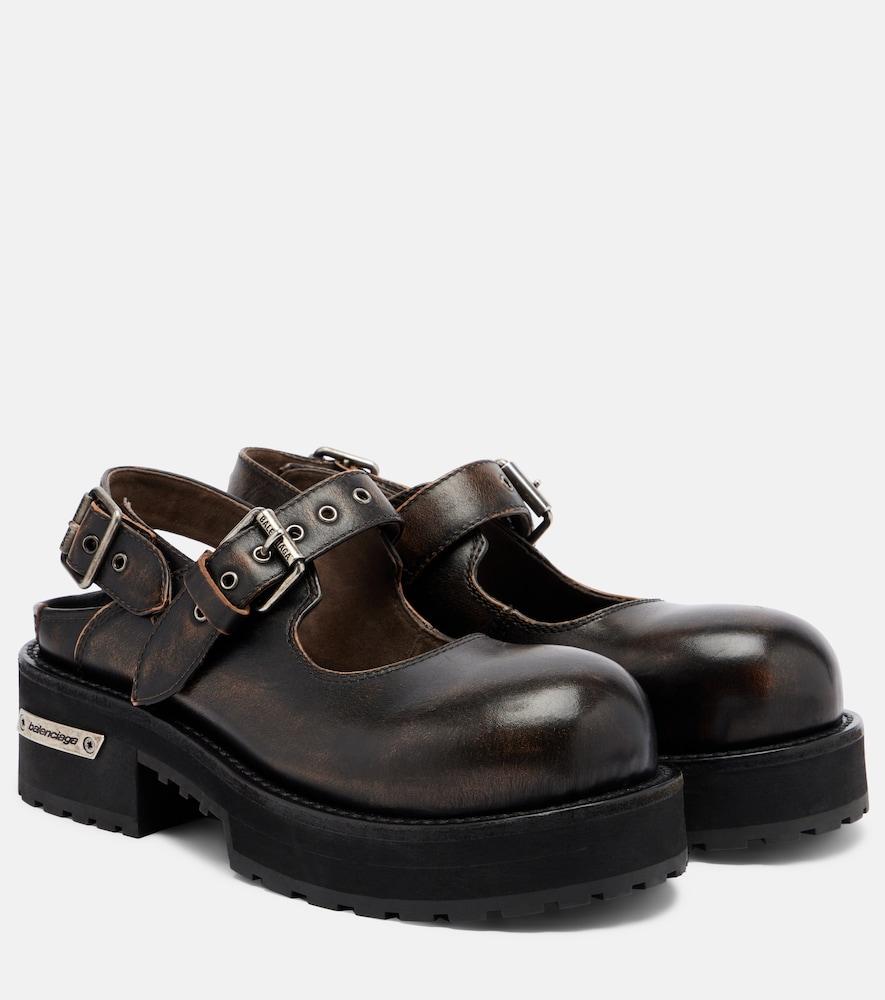 balenciaga venom leather mary jane flats