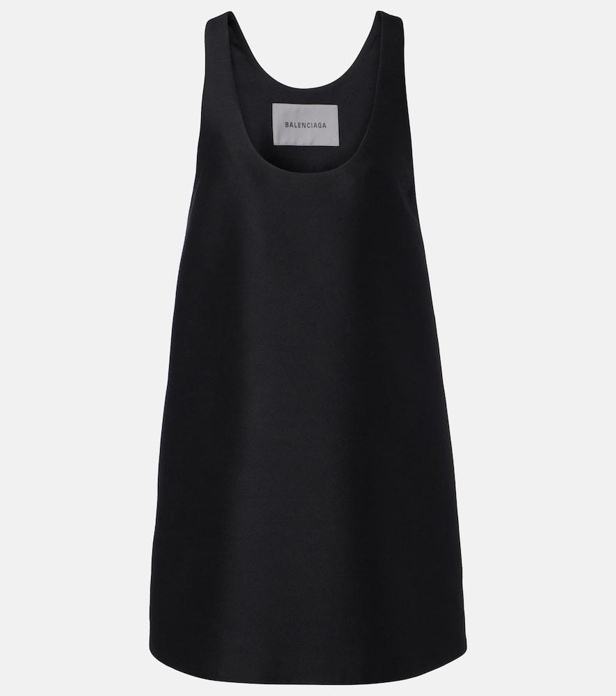 balenciaga wool and silk minidress