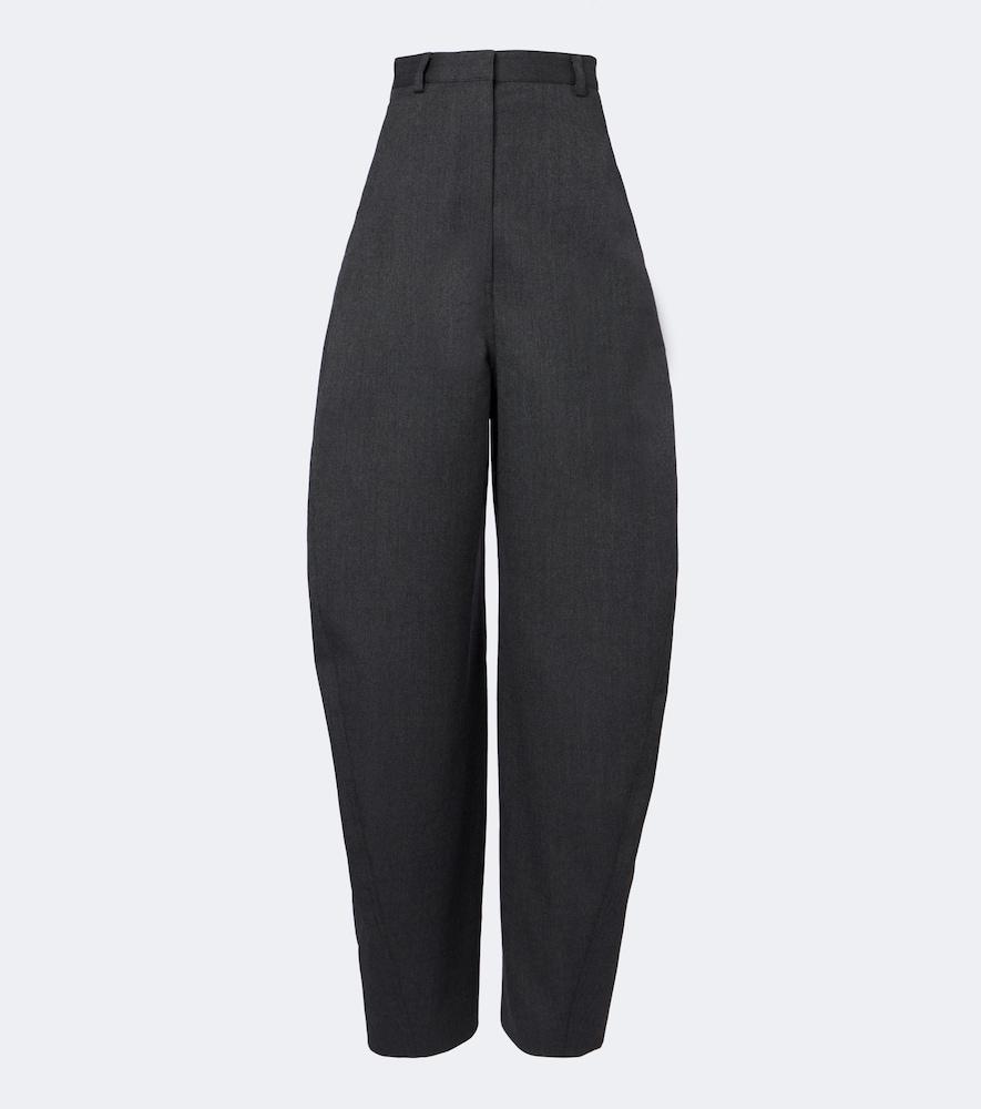 balenciaga wool barrel-leg pants