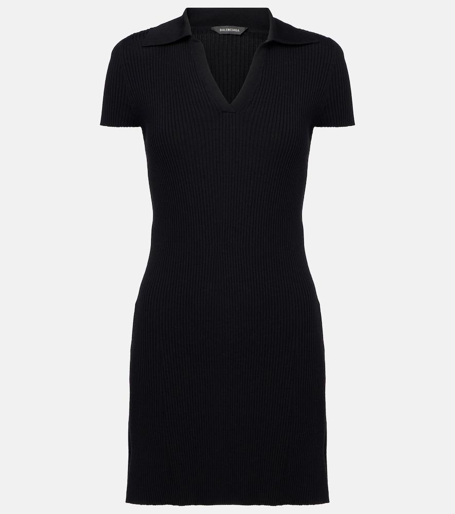 balenciaga wool-blend polo dress