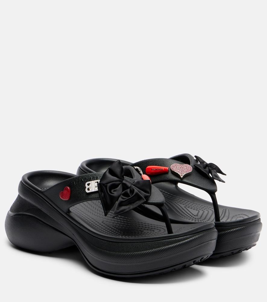 balenciaga x crocs jibbitz platform thong sandals
