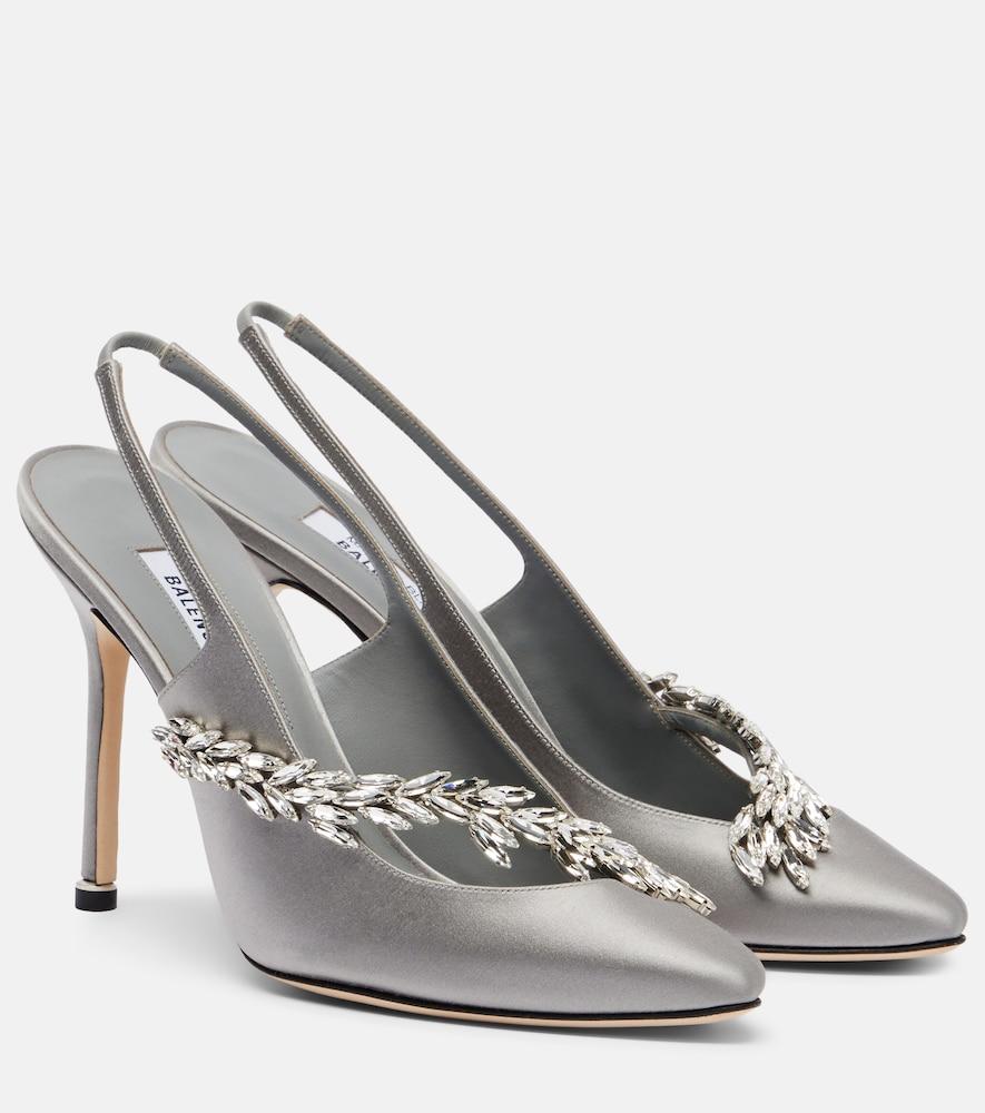 balenciaga x manolo blahnik satin slingback pumps
