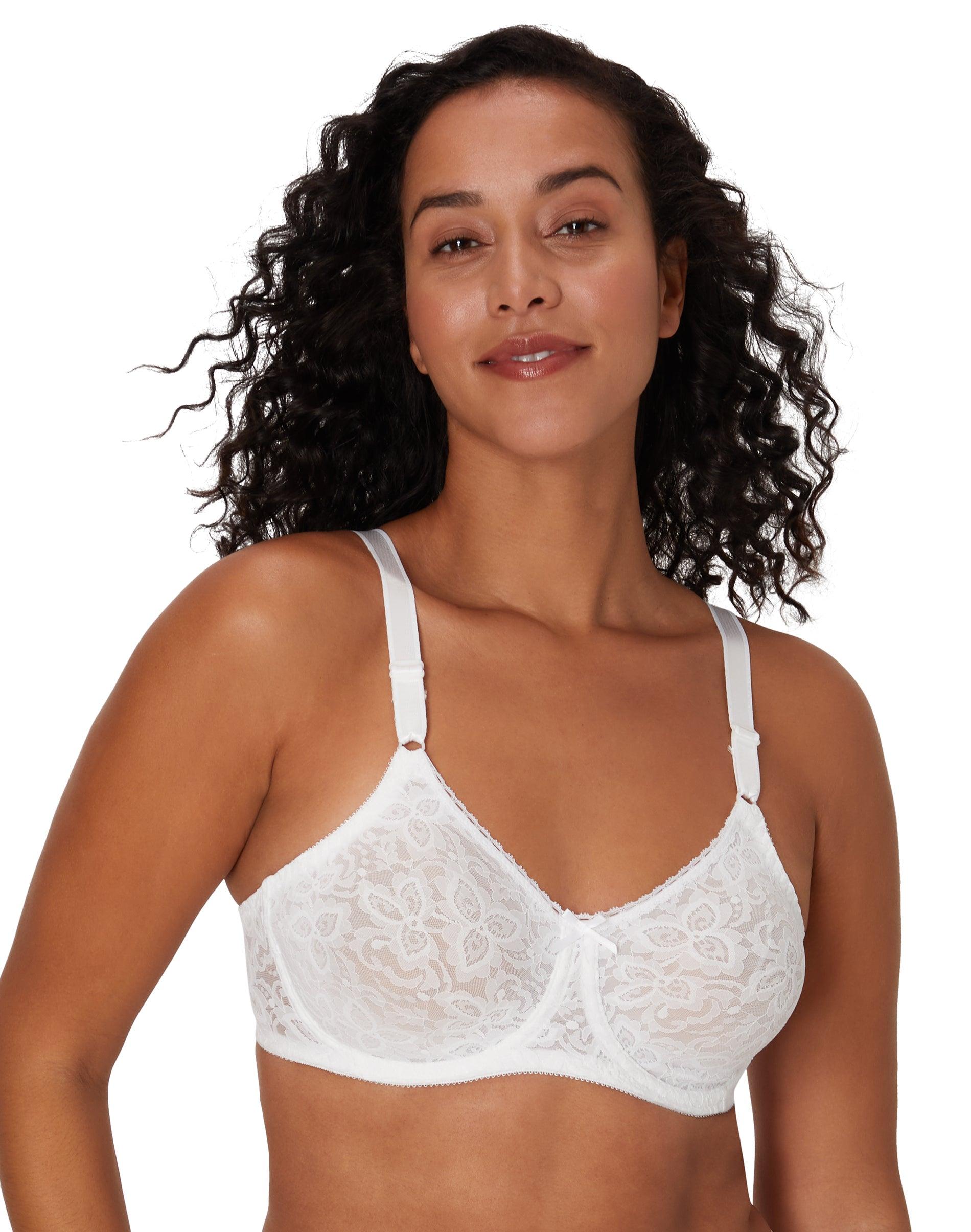 bali lace 'n smooth underwire bra white 34c