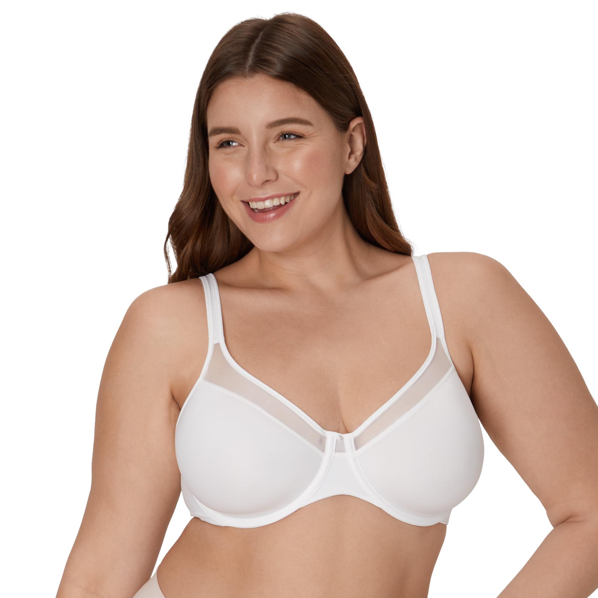 bali one smooth u ultra light underwire bra white 36b women's
