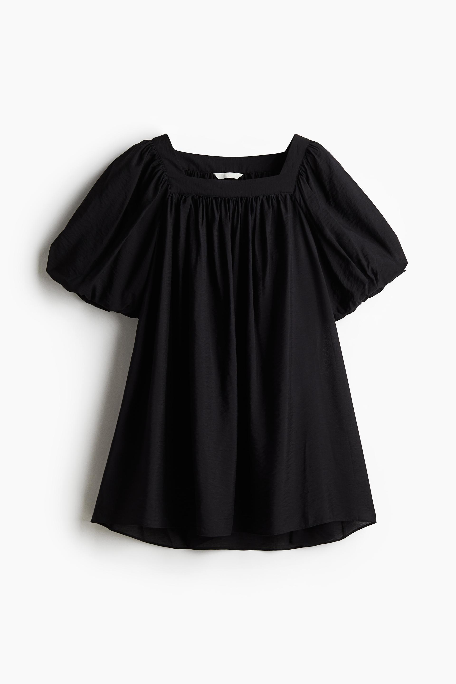 balloon-sleeved tunic dress