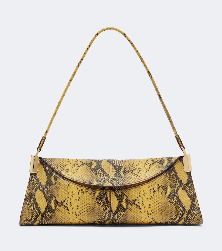 balmain 64-83 small snake-effect leather shoulder bag