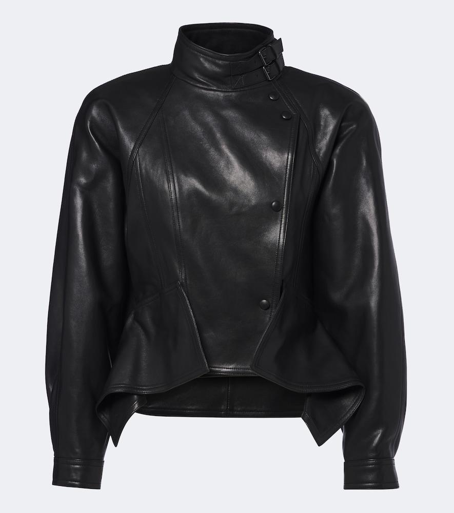 balmain asymmetric leather jacket