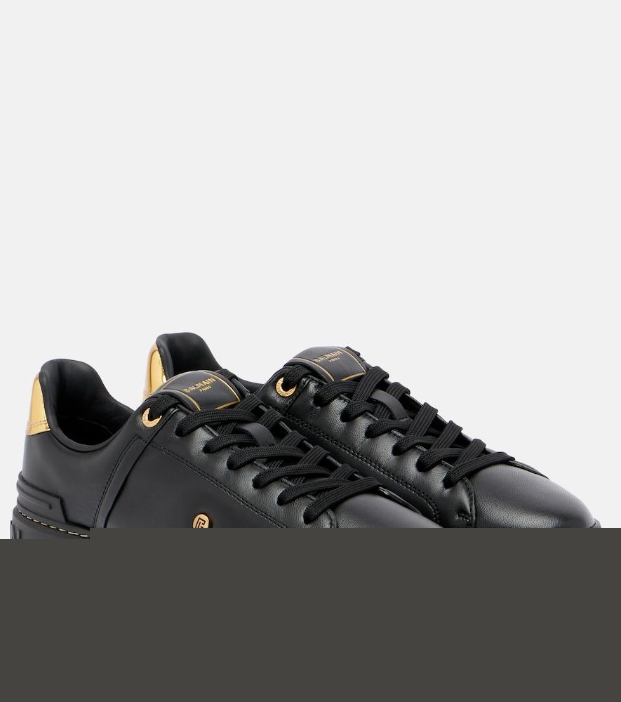 balmain b-court leather sneakers