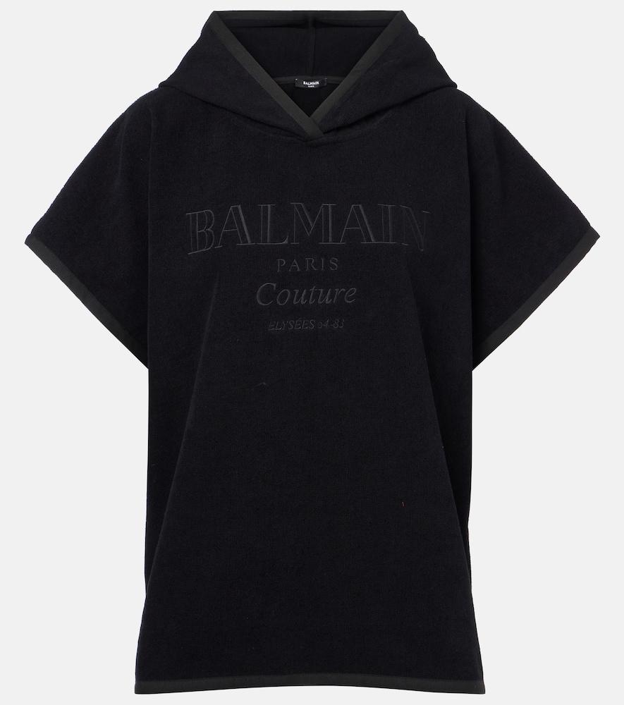 balmain balmain couture cotton terry beach cover-up