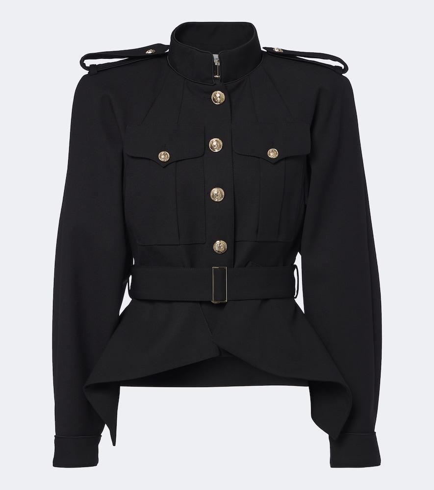 balmain belted wool jacket