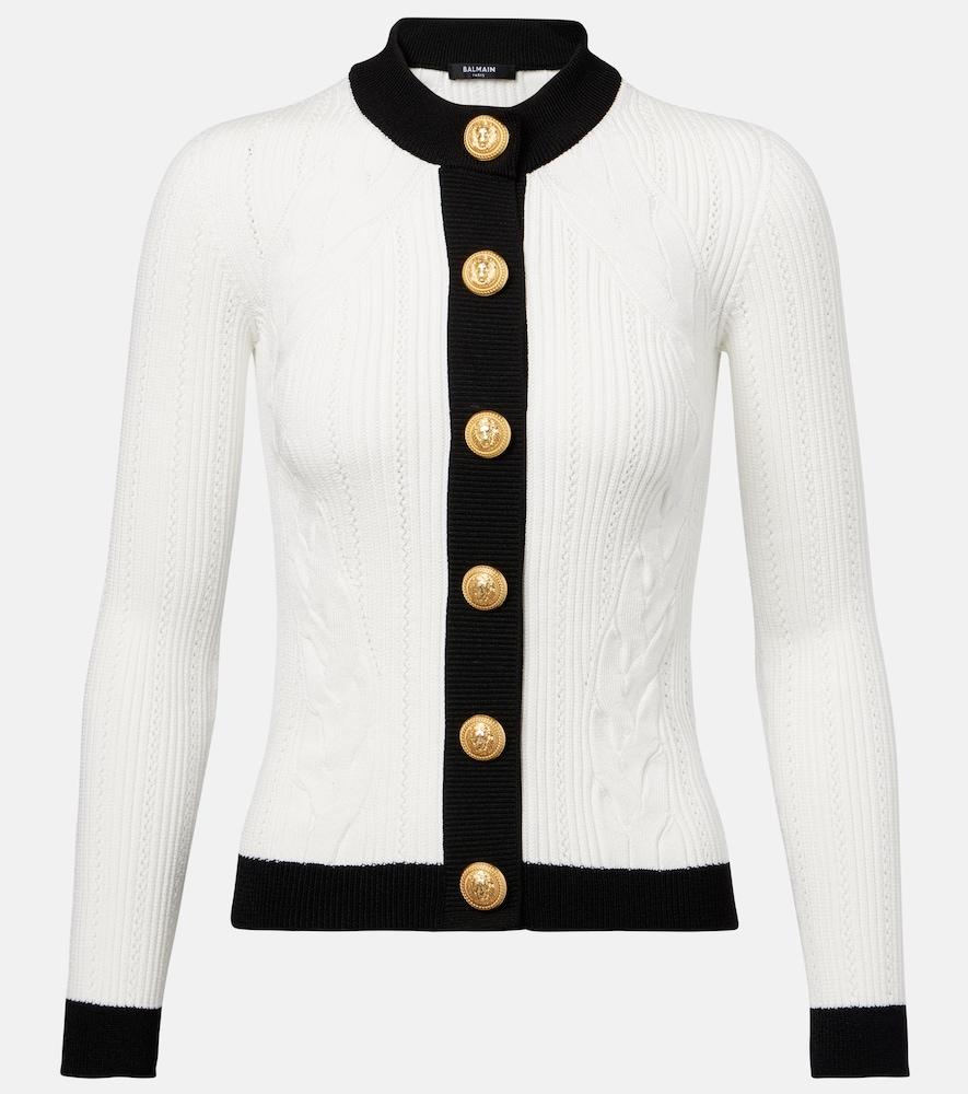 balmain cable-knit cardigan