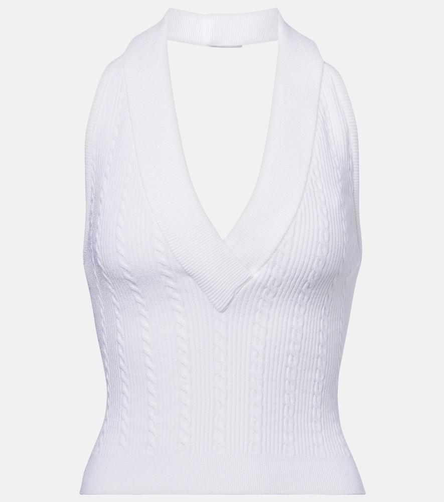balmain cable-knit halterneck top