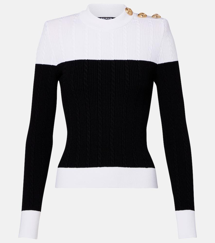 balmain cable-knit sweater