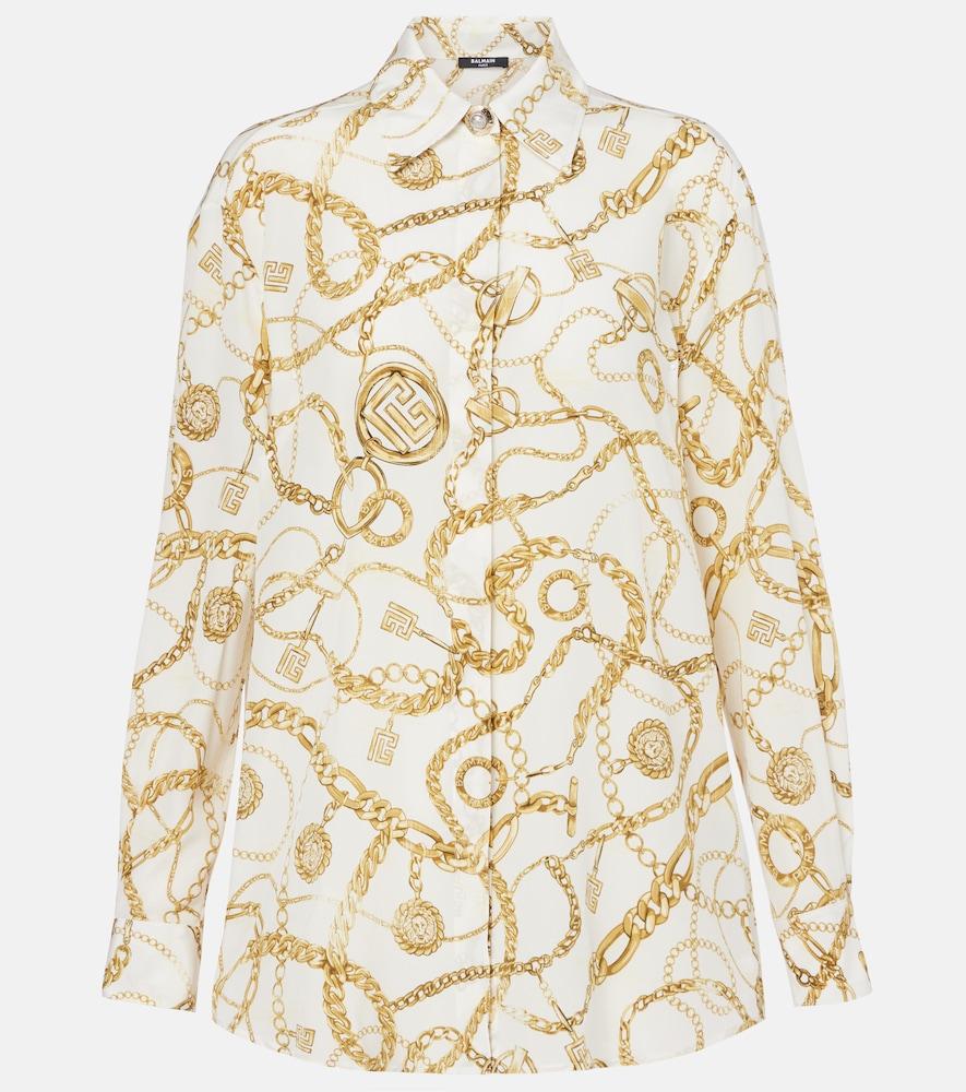 balmain chaînes silk shirt