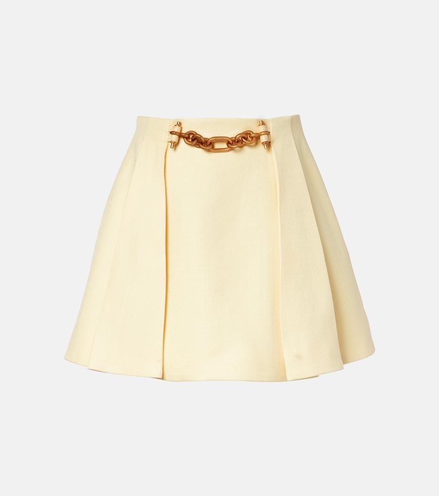 balmain chain-detail pleated miniskirt