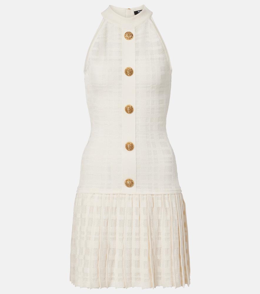 balmain checked minidress