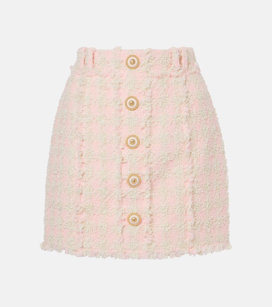 balmain checked tweed miniskirt