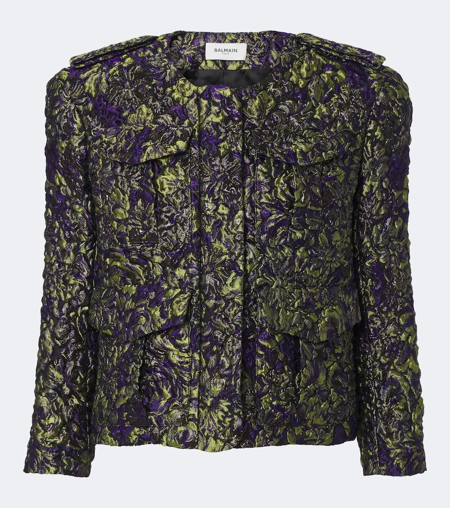 balmain cloqué jacquard jacket