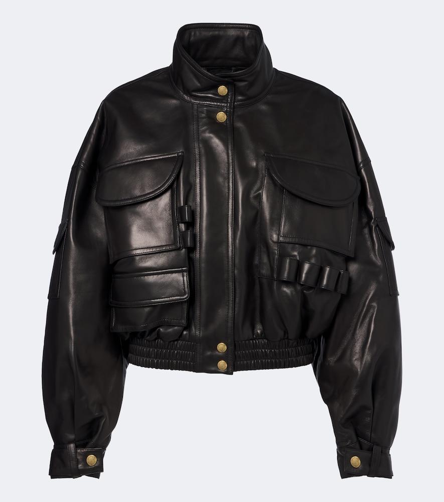 balmain cropped leather jacket