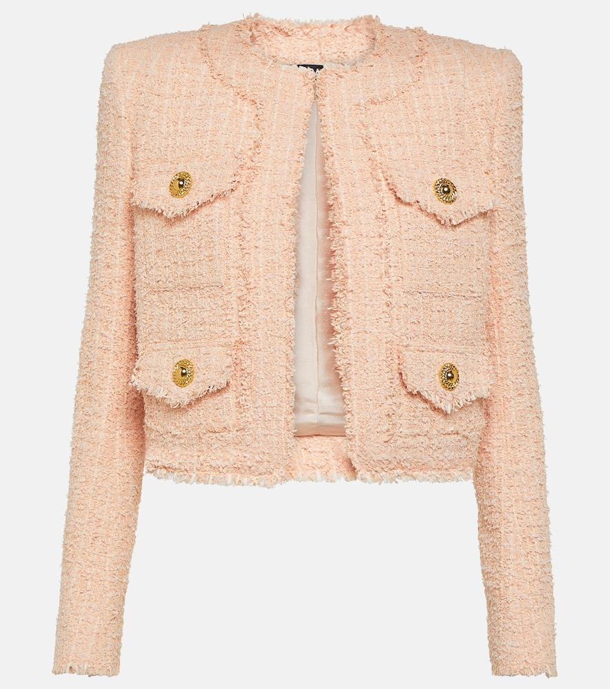 balmain cropped tweed jacket