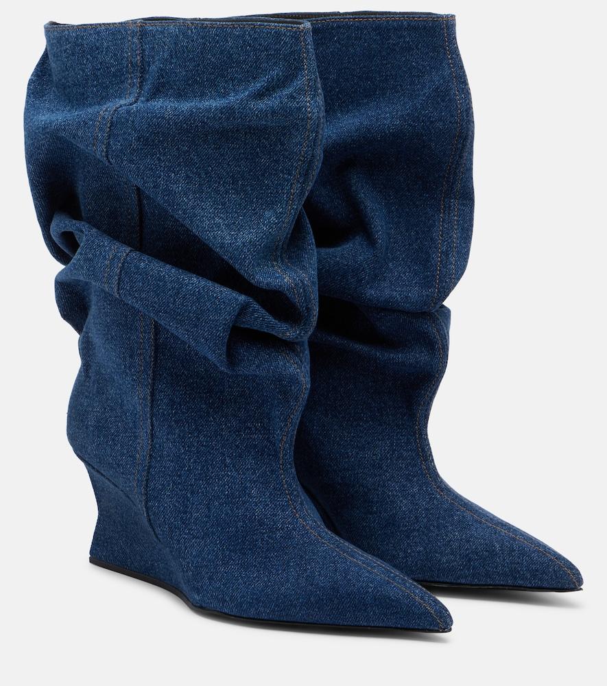 balmain denim ankle boots