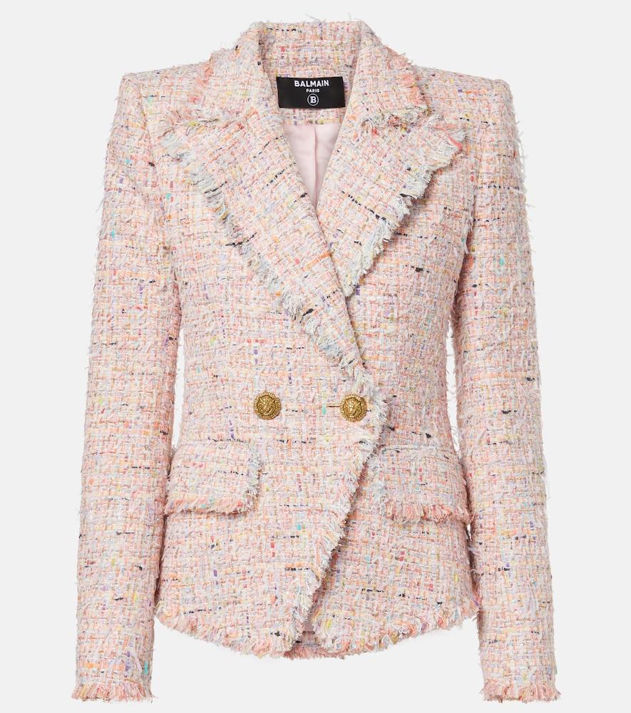 balmain double-breasted tweed jacket