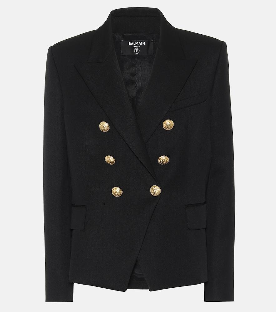 balmain double-breasted wool blazer
