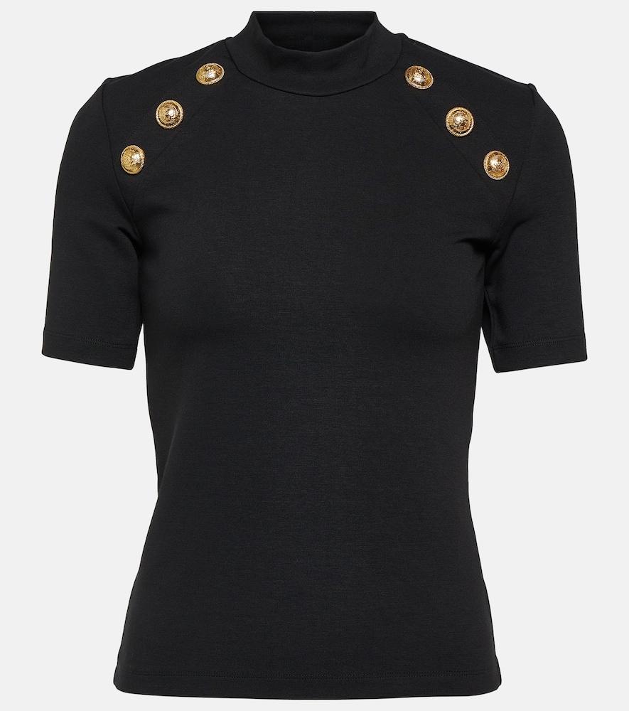 balmain embellished jersey t-shirt