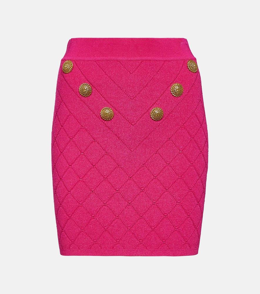 balmain embellished knit miniskirt
