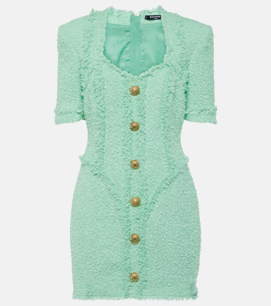 balmain embellished tweed minidress