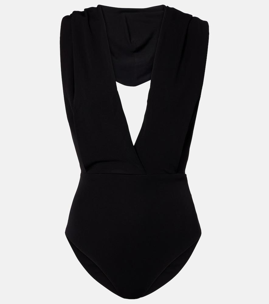balmain hooded jersey bodysuit