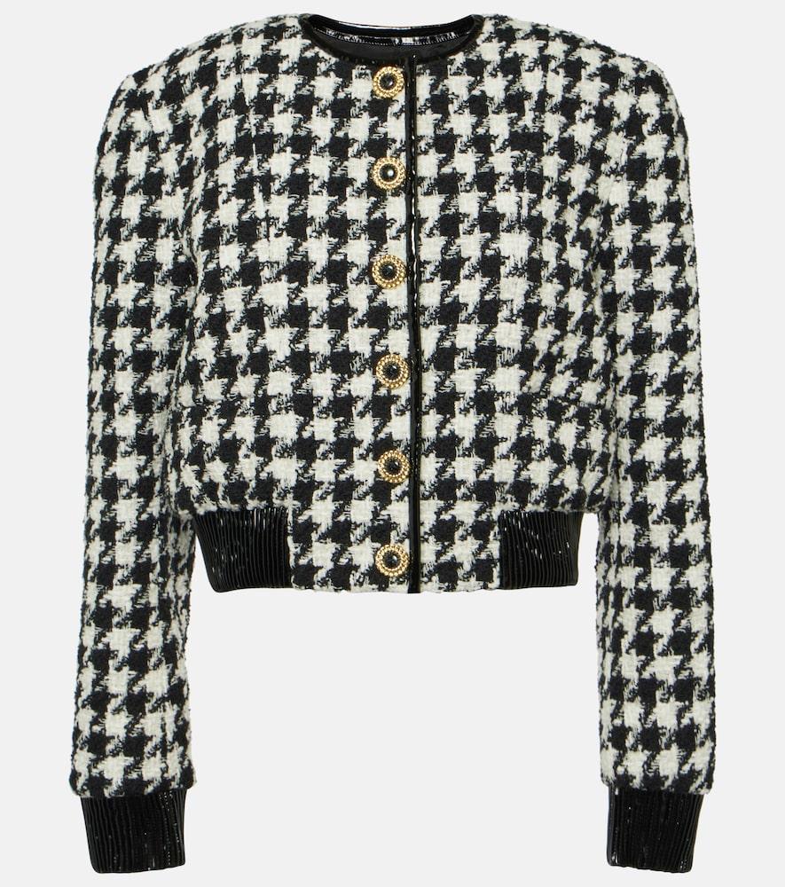 balmain houndstooth tweed jacket