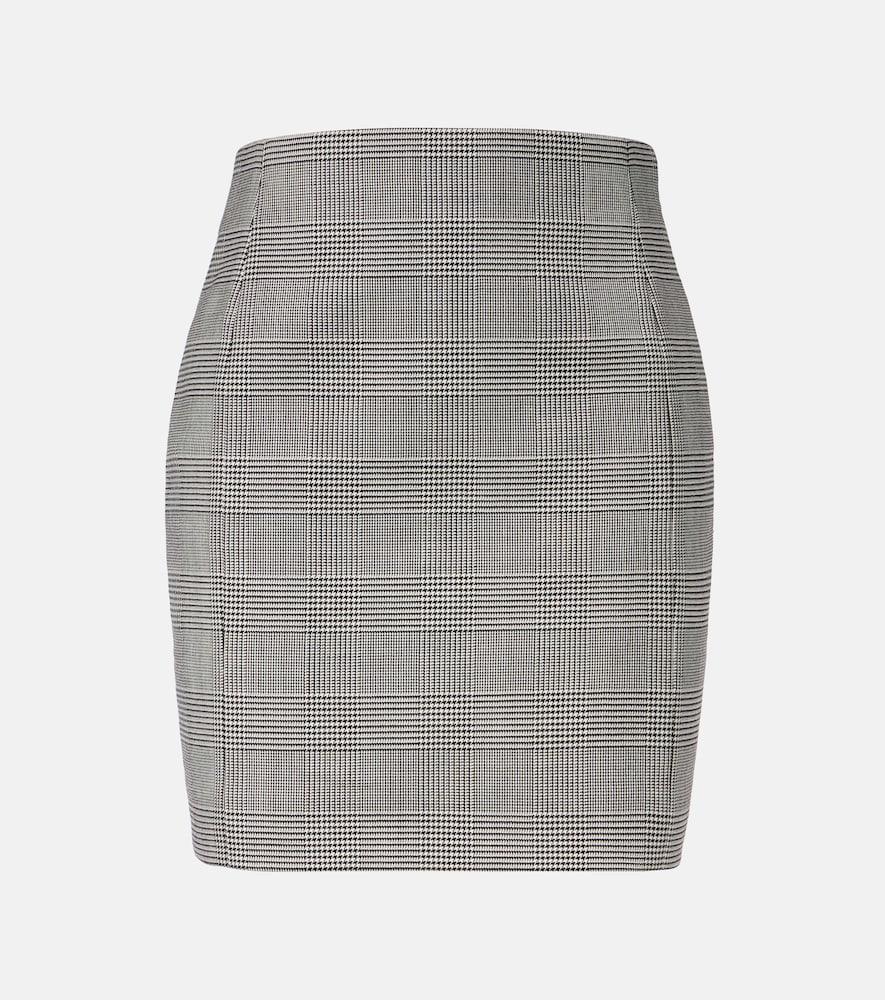 balmain houndstooth wool-blend miniskirt